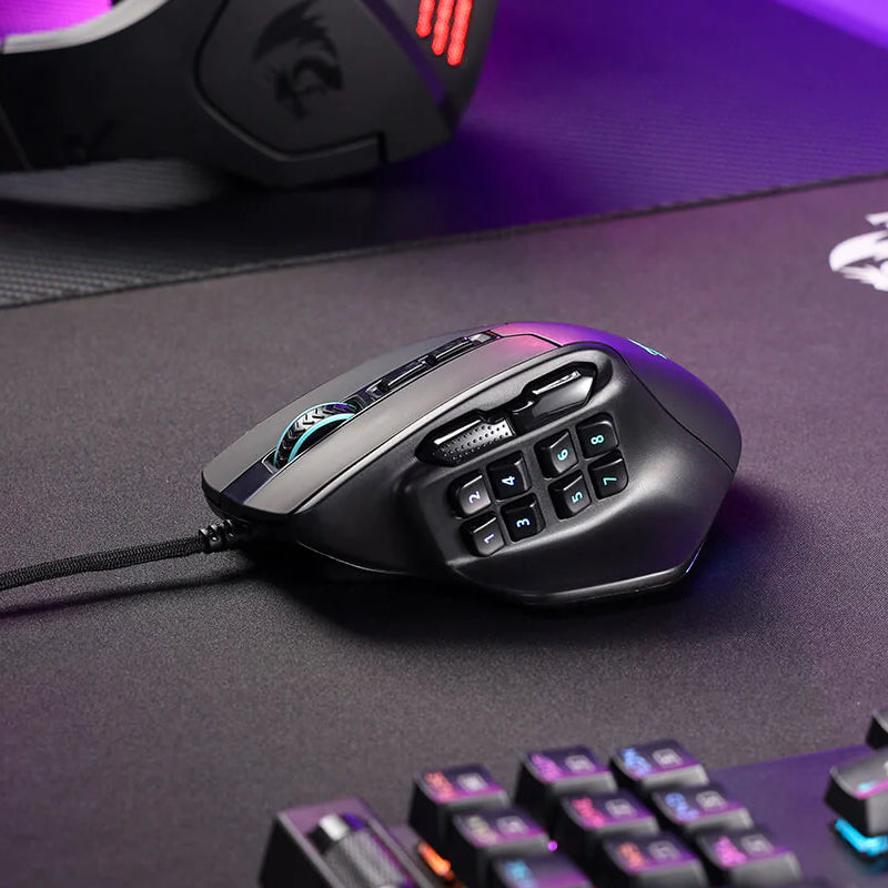 Image 7 for REDRAGON Aatrox 6200DP RGB MMO Gaming Mouse - Black
