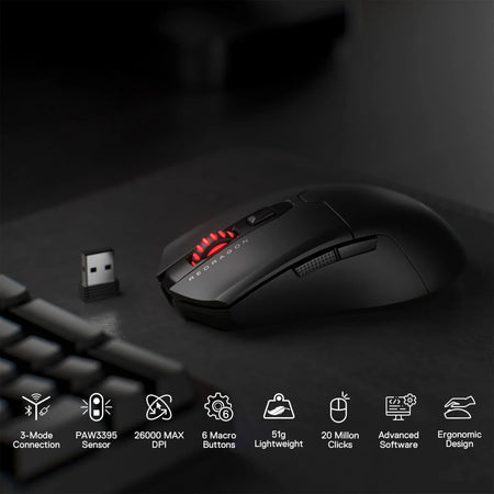 Image 4 for Redragon FYZU M995 PRO Wireless Gaming Mouse - Black