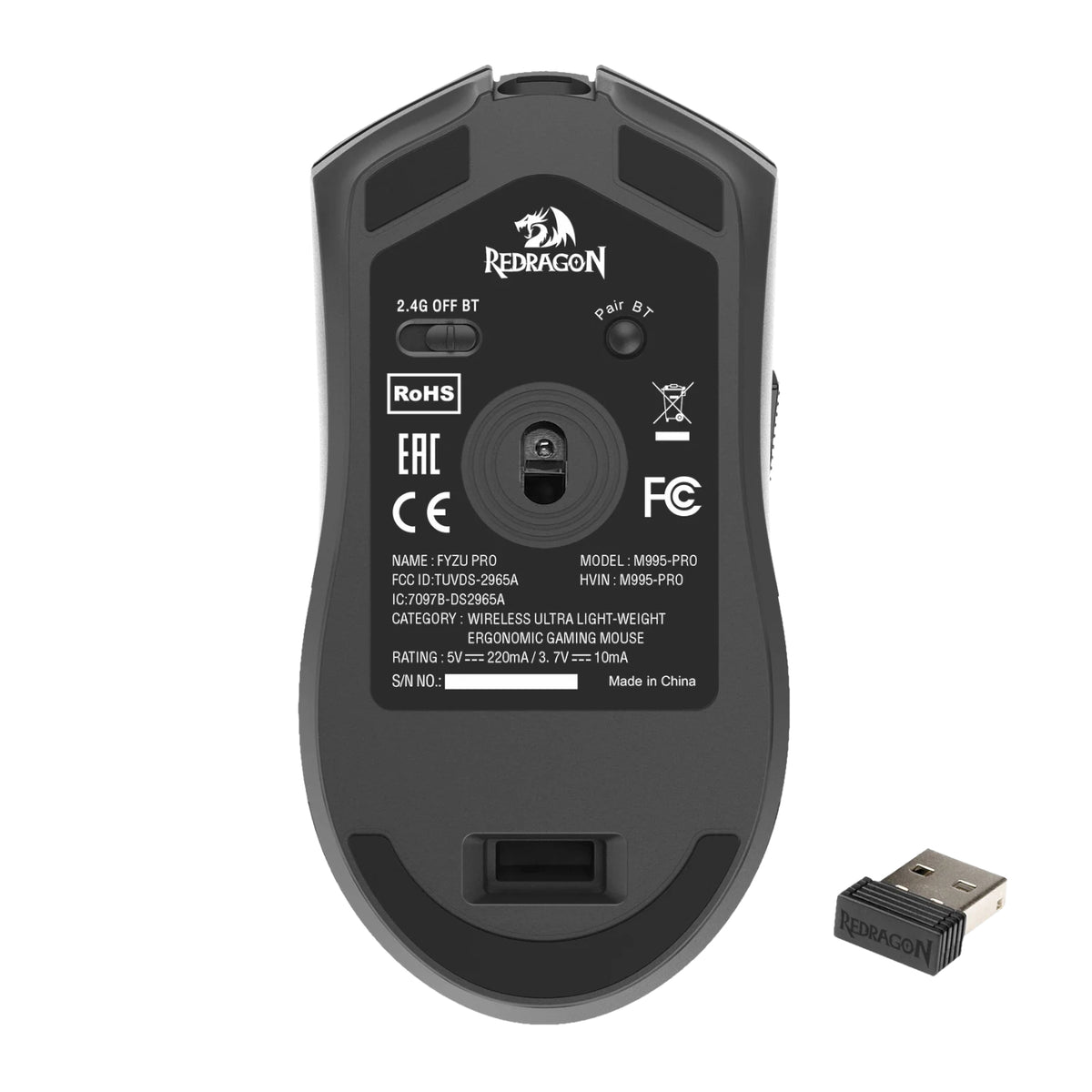 Image 3 for Redragon FYZU M995 PRO Wireless Gaming Mouse - Black