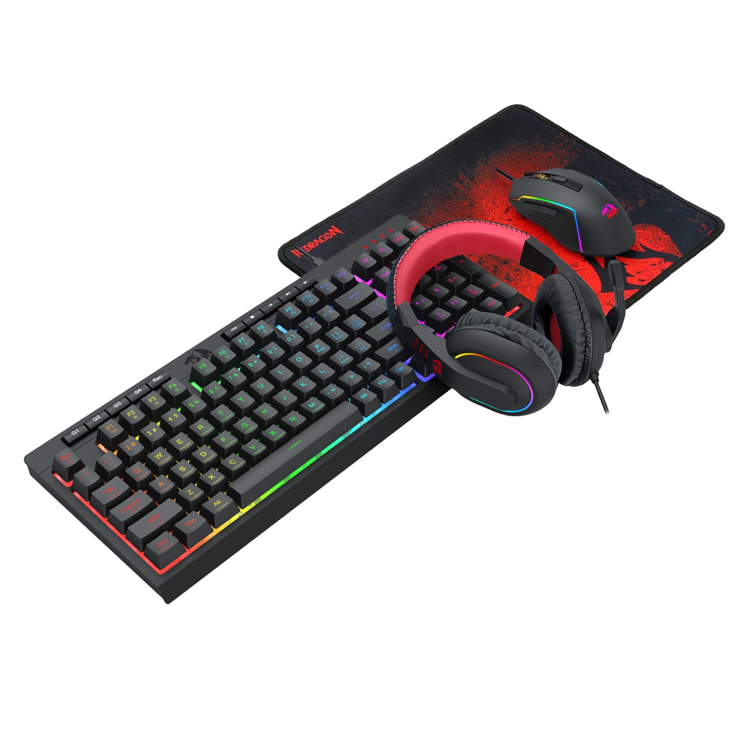 Image 3 for Redragon 4-in-1 Keyboard | Mouse | Mousepad | RGB Headset Gaming Combo