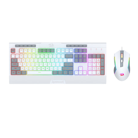 Image 2 for Redragon S151 Wired RGB Gaming Keyboard and Mouse Combo - White and Grey