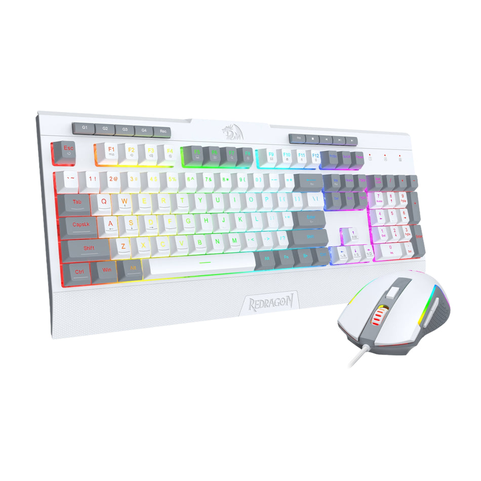 Image 1 for Redragon S151 Wired RGB Gaming Keyboard and Mouse Combo - White and Grey