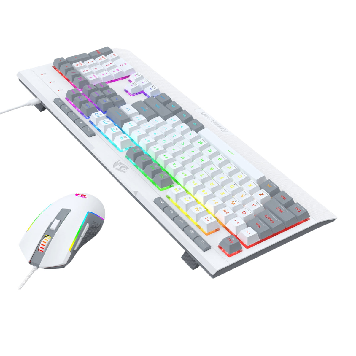 Image 3 for Redragon S151 Wired RGB Gaming Keyboard and Mouse Combo - White and Grey