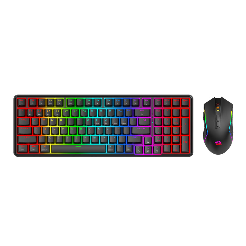 Image 1 for Redragon S162 RGB 3-Mode Wireless Mechanical Gaming Keyboard and Mouse Combo - Black