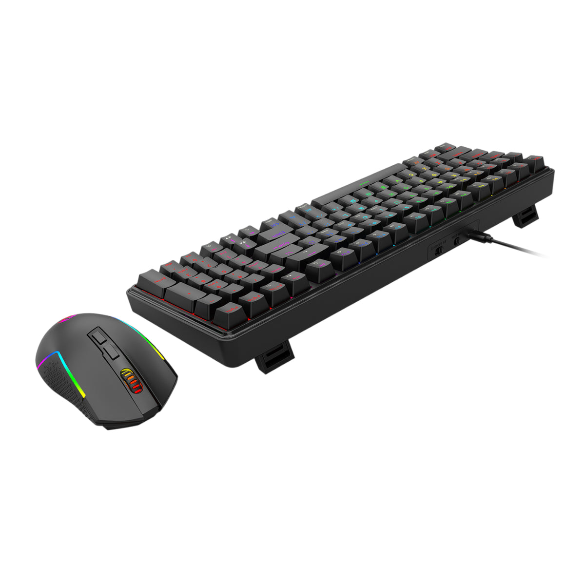 Image 5 for Redragon S162 RGB 3-Mode Wireless Mechanical Gaming Keyboard and Mouse Combo - Black