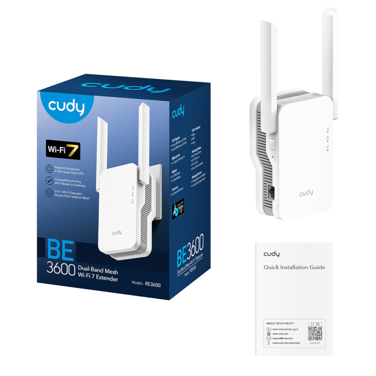Image 5 for Cudy BE3600 Dual-Band Wi-Fi 7 Mesh Range Extender (Wall Plug) - White