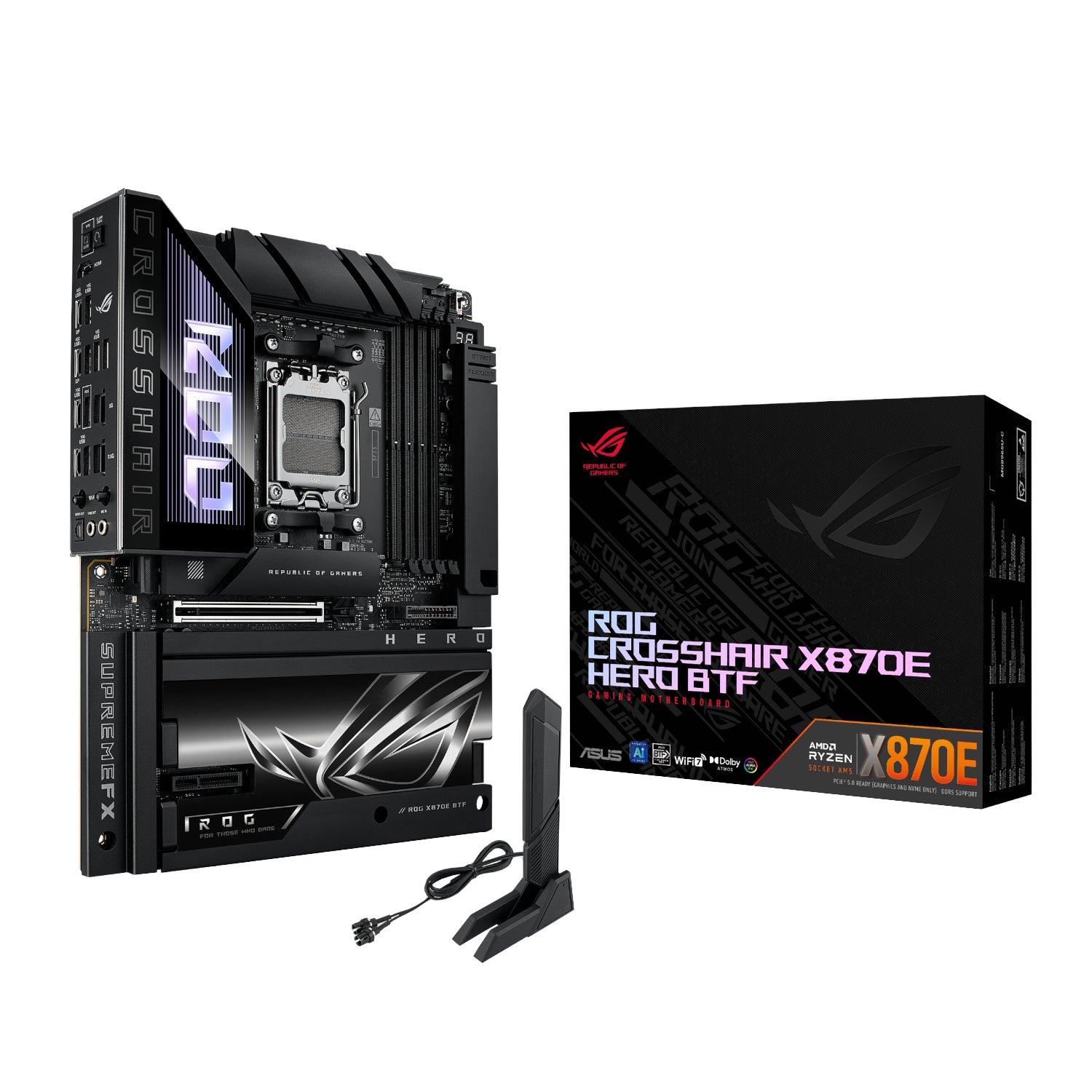 Image 1 for ASUS ROG CROSSHAIR X870E HERO BTF AMD AM5 ATX Gaming Motherboard