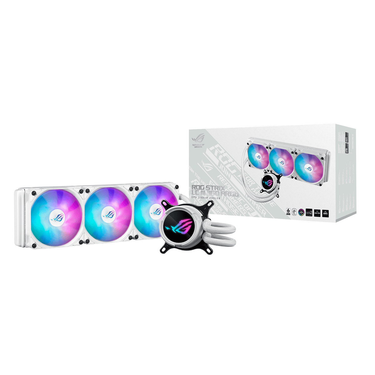 Image 1 for ASUS ROG Strix LC III 360mm ARGB White Edition Liquid CPU Cooler