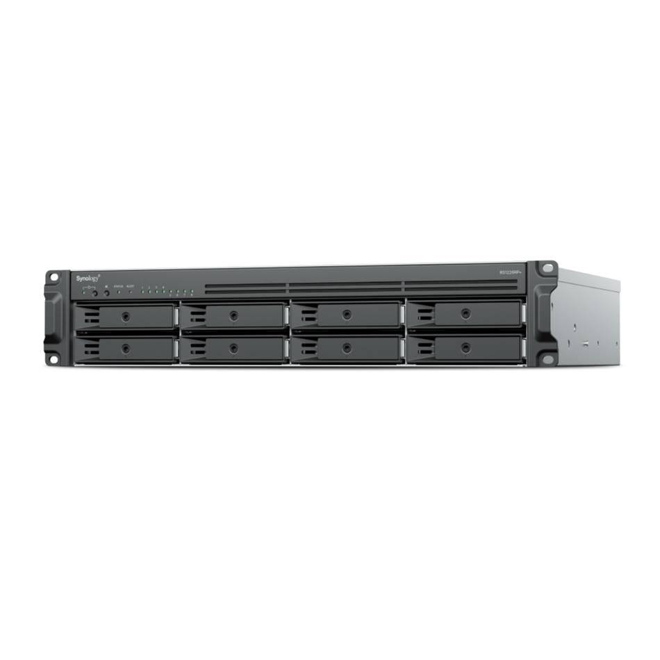 Synology RS1226+ RackStation 8-Bay NAS - AMD Ryzen V1500B, 4GB RAM (up to 32GB), 2x 2.5GbE