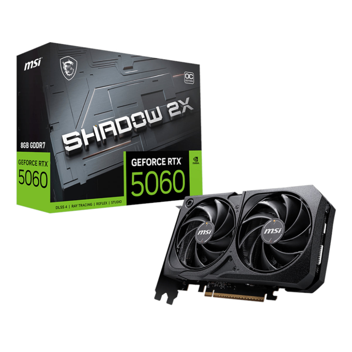 Image 1 for MSI GeForce RTX 5060 SHADOW 2X OC 8GB Graphics Card