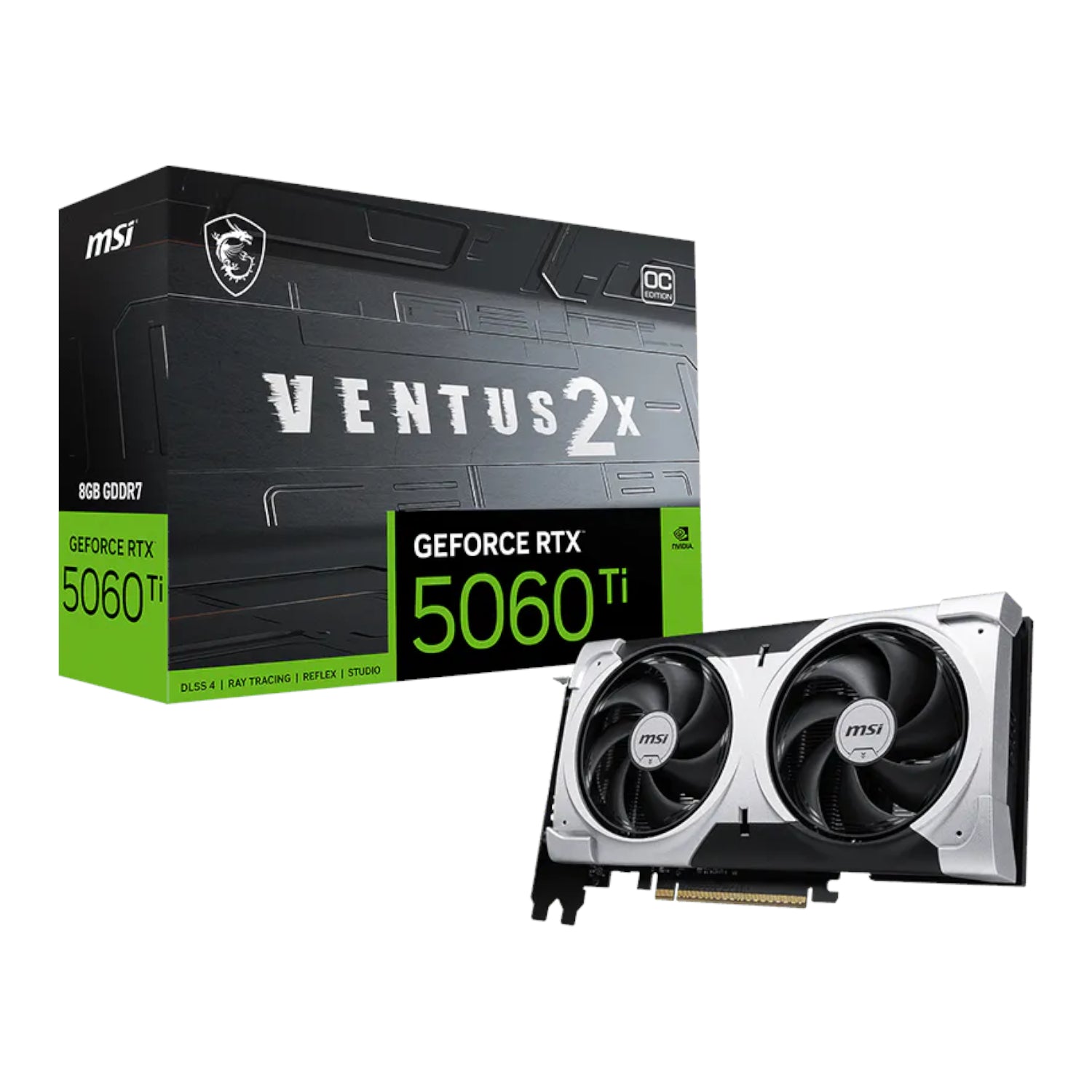 Image 1 for MSI Nvidia GeForce RTX 5060TI VENTUS 2X OC PLUS 8GB Graphics Card