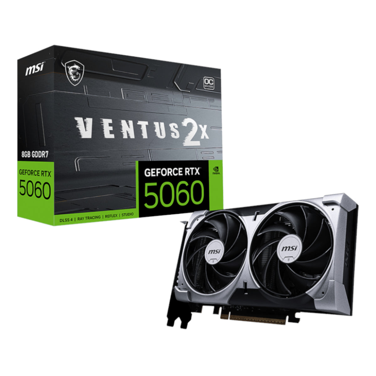 Image 1 for MSI GeForce RTX 5060 VENTUS 2X OC 8GB GDDR7 Graphics Card