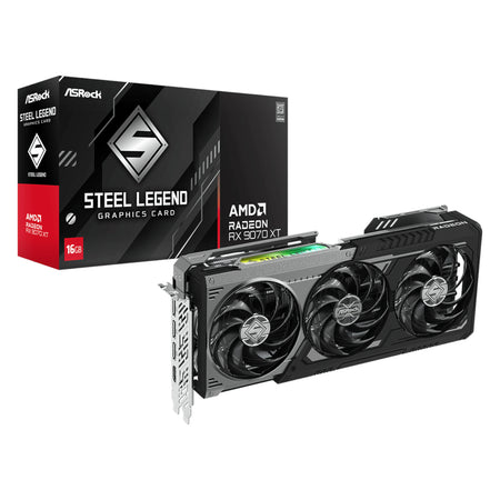 Image 1 for ASRock Radeon RX9070 XT Steel Legend Dark 16GB Graphics Card