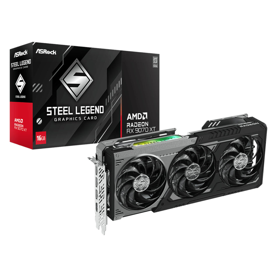 Image 1 for ASRock Radeon RX9070 XT Steel Legend Dark 16GB Graphics Card