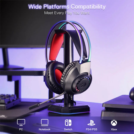 Image 2 for Redragon SCREAM Over-Ear RGB Gaming Headset - Black