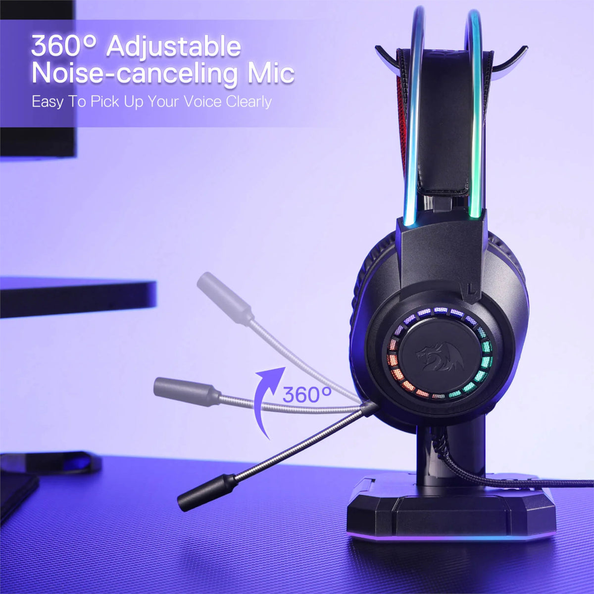 Image 3 for Redragon SCREAM Over-Ear RGB Gaming Headset - Black