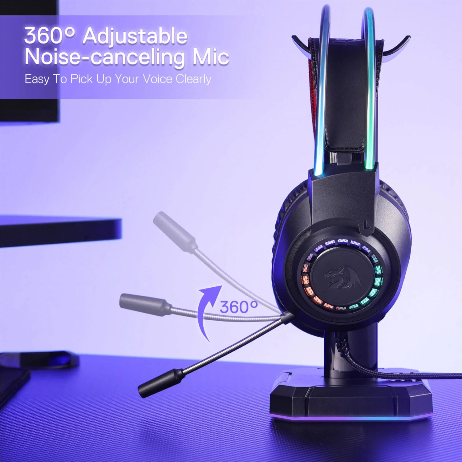 Image 3 for Redragon SCREAM Over-Ear RGB Gaming Headset - Black