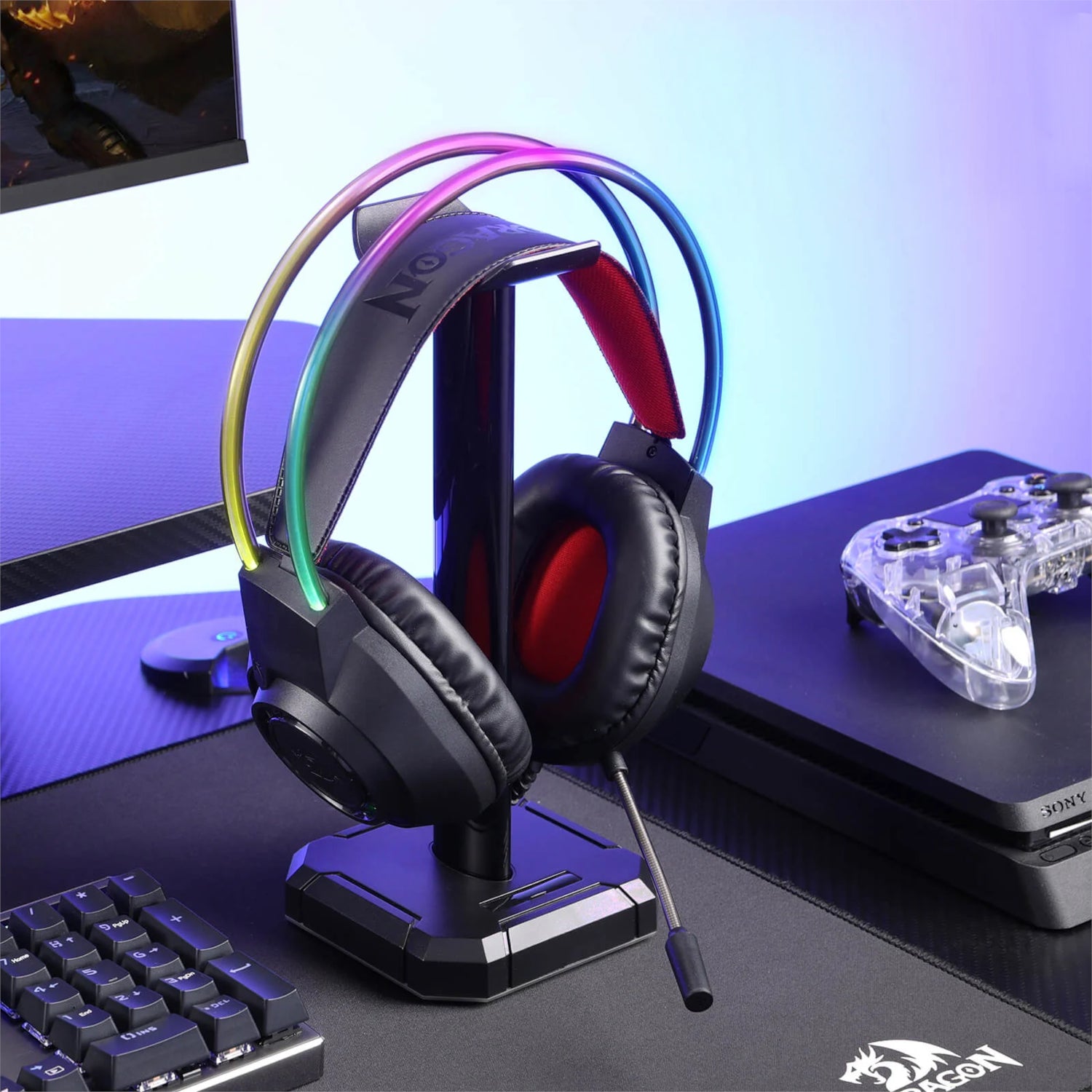 Image 4 for Redragon SCREAM Over-Ear RGB Gaming Headset - Black