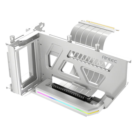 Image 1 for Antec SHIFT ARGB Vertical GPU Bracket with PCIe 4.0 Riser Cable – White