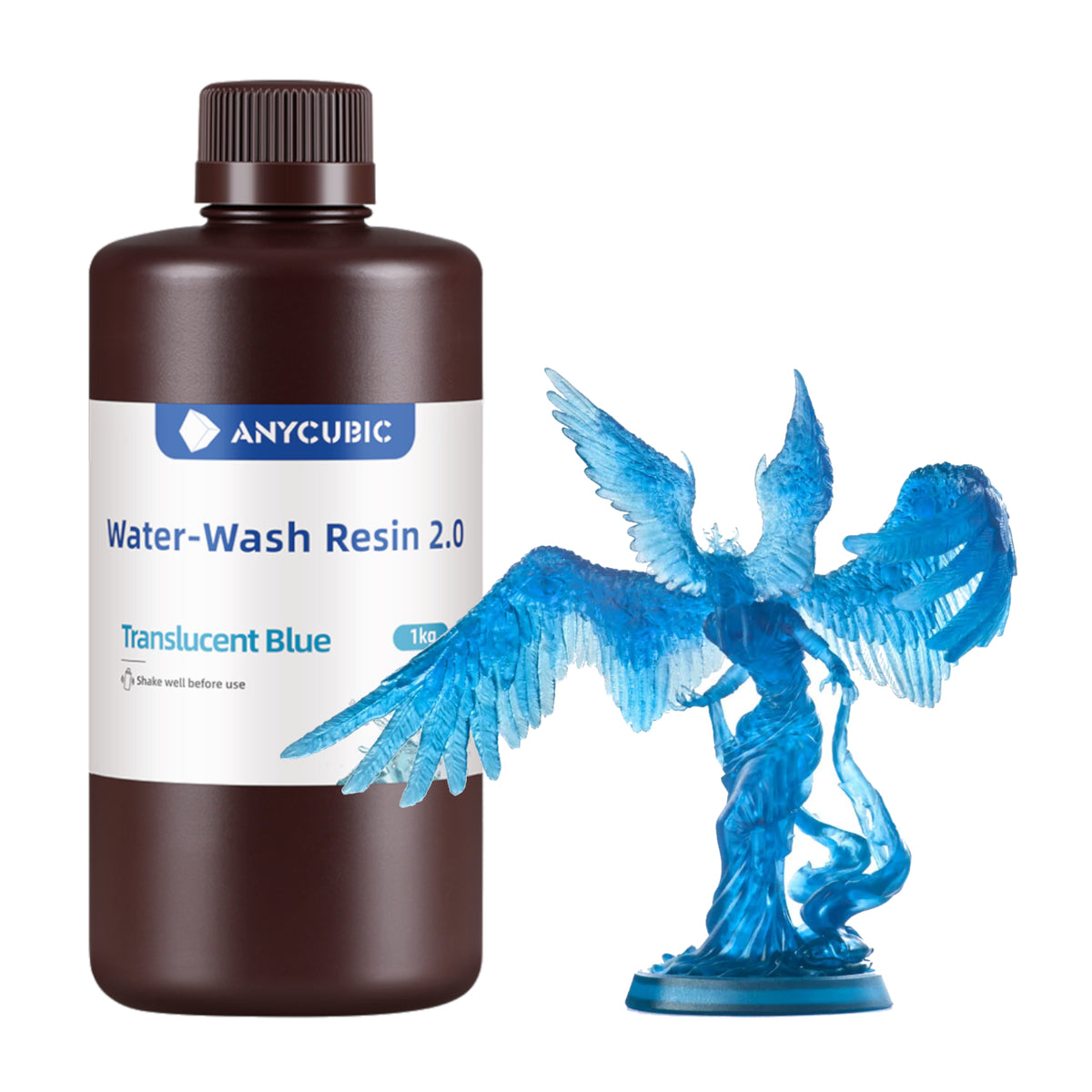 Image 1 for Anycubic Water Wash Resin 2.0 – Translucent Blue