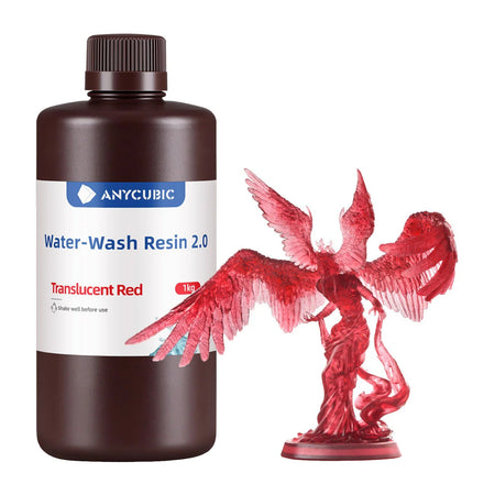 Image 1 for Anycubic Water Wash Resin 2.0 – Translucent Red