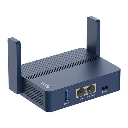 Image 1 for Cudy AX3000 2.5G Wi-Fi 6 Mini VPN Travel Router - Navy Blue
