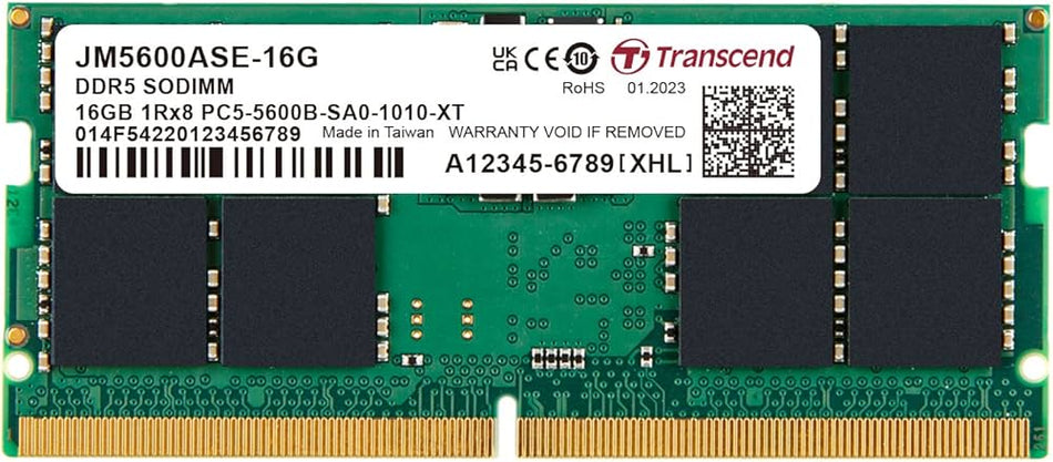 TRANSCEND JET MEMORY 16GB DDR5-5600 EMBEDDED NOTEBOOK SO-DIMM 1RX8 CL46  (2Gx8)x8