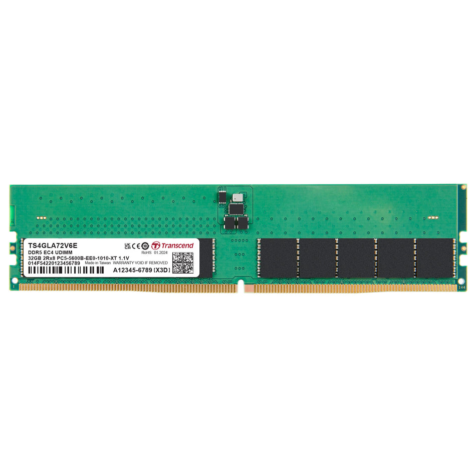 Transcend 32GB DDR5-5600 ECC RDIMM (2Rx8 2Gx8 CL46 1.1V)