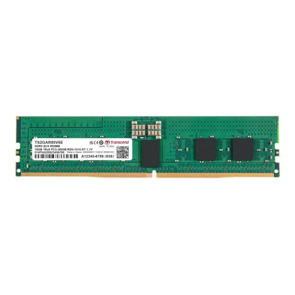 Transcend 16GB DDR5-5600 ECC Registered DIMM (1Rx8 2Gx8 CL46 1.1V)