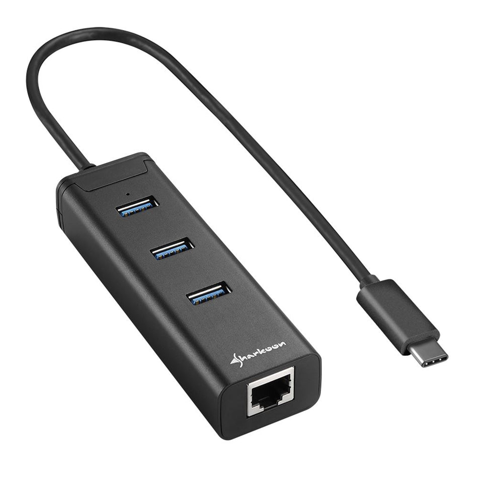USB 3.0 Hub with RJ45 and Type-C Port