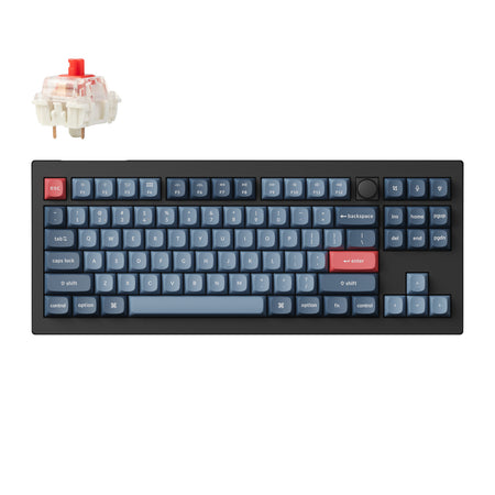 Image 1 for Keychron V3 Max QMK/VIA 80% Wireless Custom Mechanical Keyboard (Red Switch) – Carbon Black