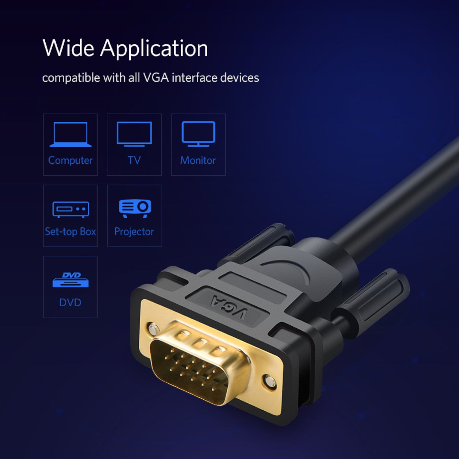 Image 6 for UGREEN VG101 VGA Male to Male Cable 3M