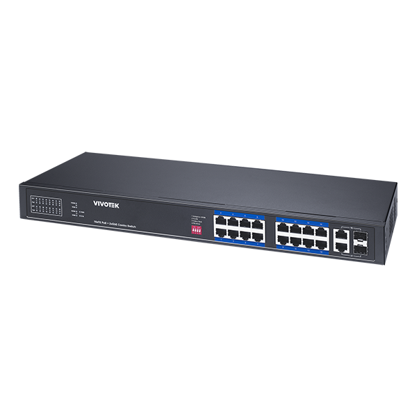VIVOTEK AW-FGT-180P-250 18-Port Unmanaged PoE Switch (16x FE PoE + 2x GE Combo, 250W)
