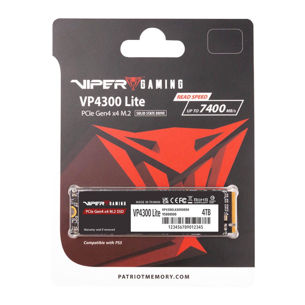 Image 4 for Patriot VP4300 Lite 4TB M.2 PCIe Gen 4 x4 NVMe SSD