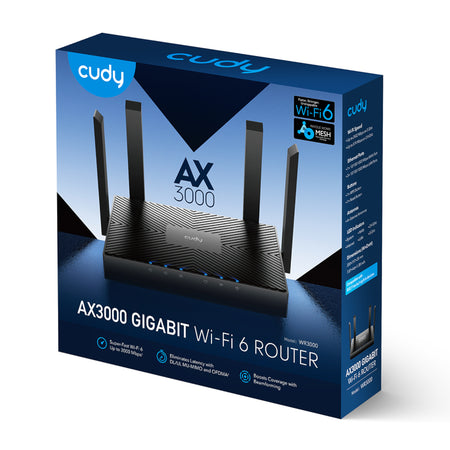 Image 5 for Cudy AX3000 5-Port Gigabit Dual-Band Wi-Fi 6 Mesh Router – Black