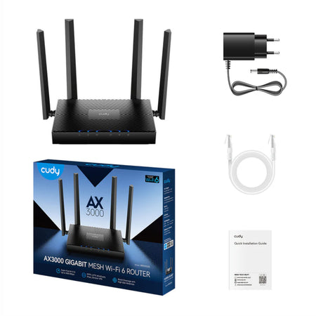 Image 6 for Cudy AX3000 5-Port Gigabit Dual-Band Wi-Fi 6 Mesh Router – Black
