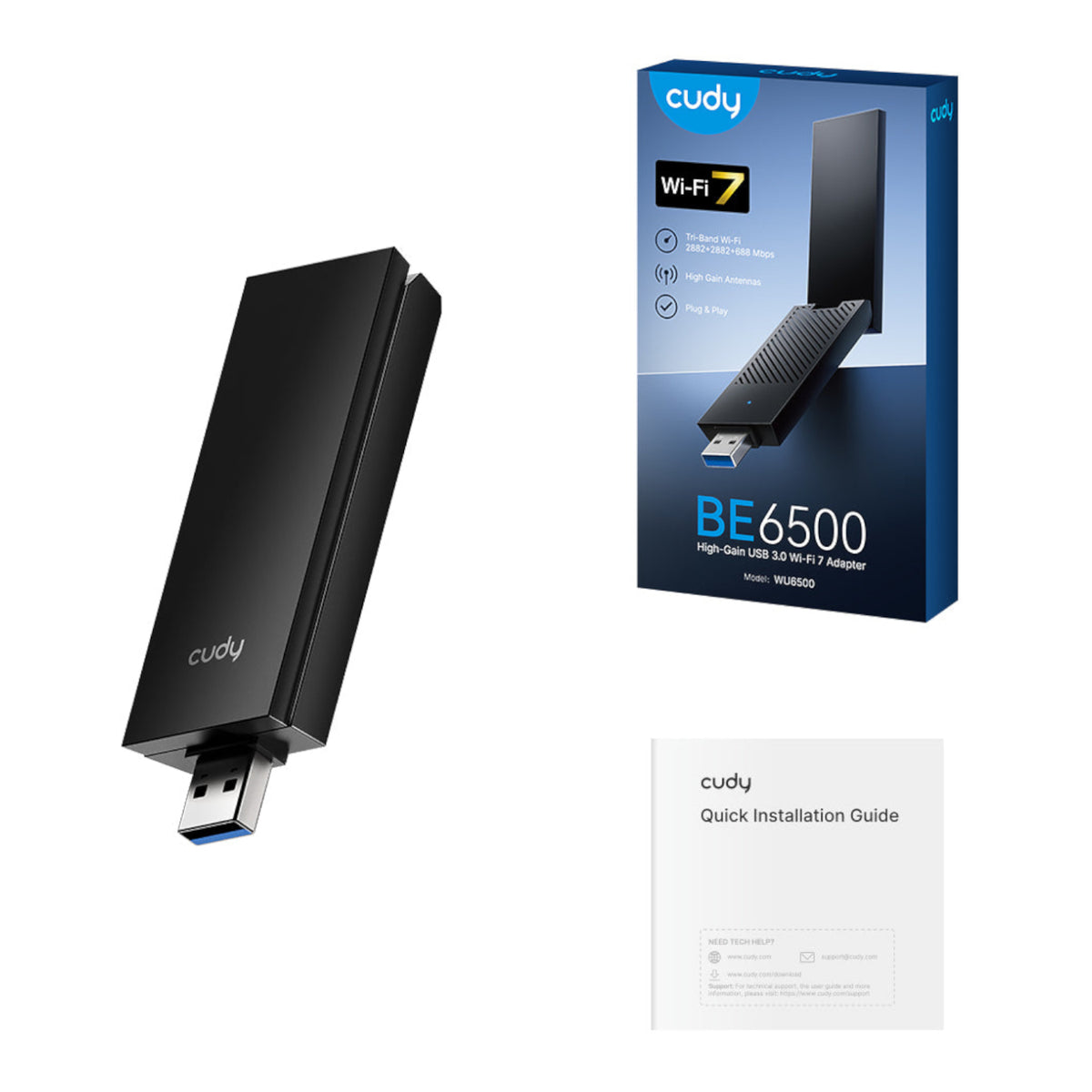 Image 6 for Cudy BE6500 Tir-Band Wi-Fi7 USB 3.0 Adapter