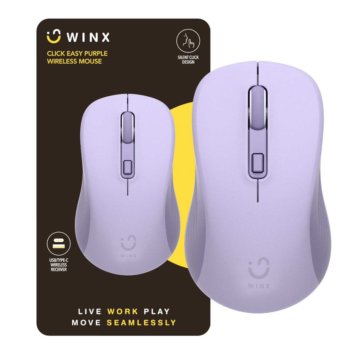 Image 1 for WINX CLICK Easy 1600DPI 2.4GHz Wireless Mouse - Purple