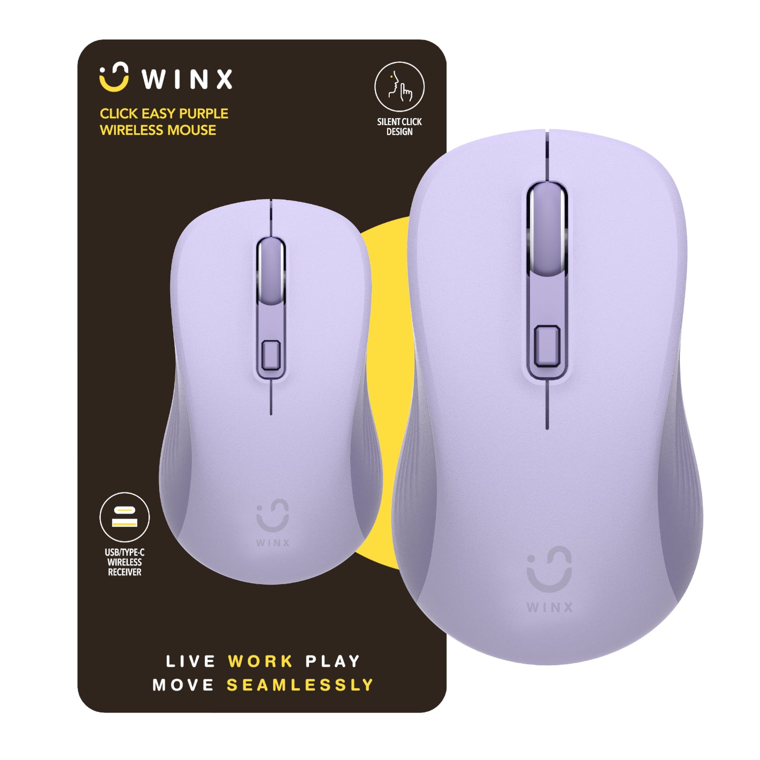 Image 1 for WINX CLICK Easy 1600DPI 2.4GHz Wireless Mouse - Purple