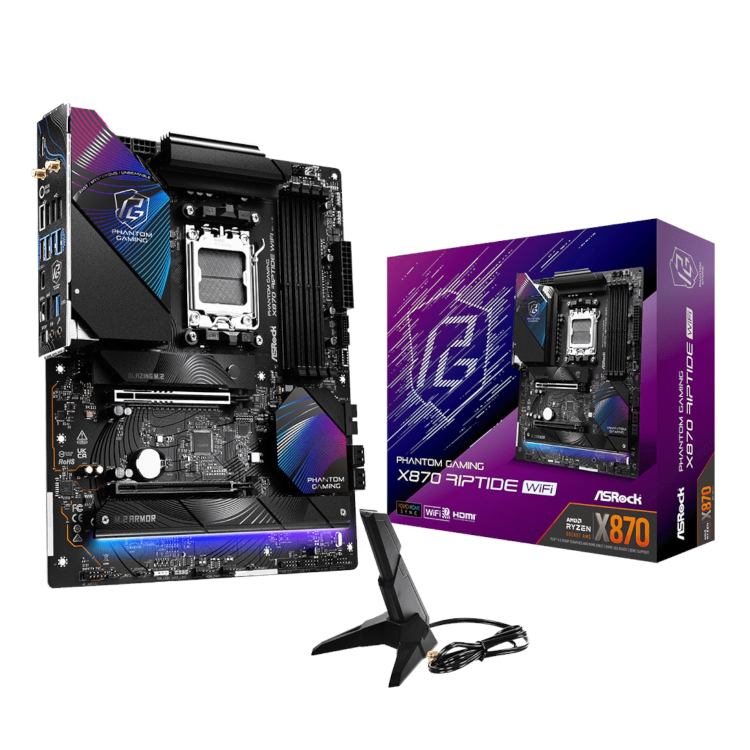 Image 1 for ASRock X870 Riptide AM5 Wi-Fi Phantom Gaming Motherboard