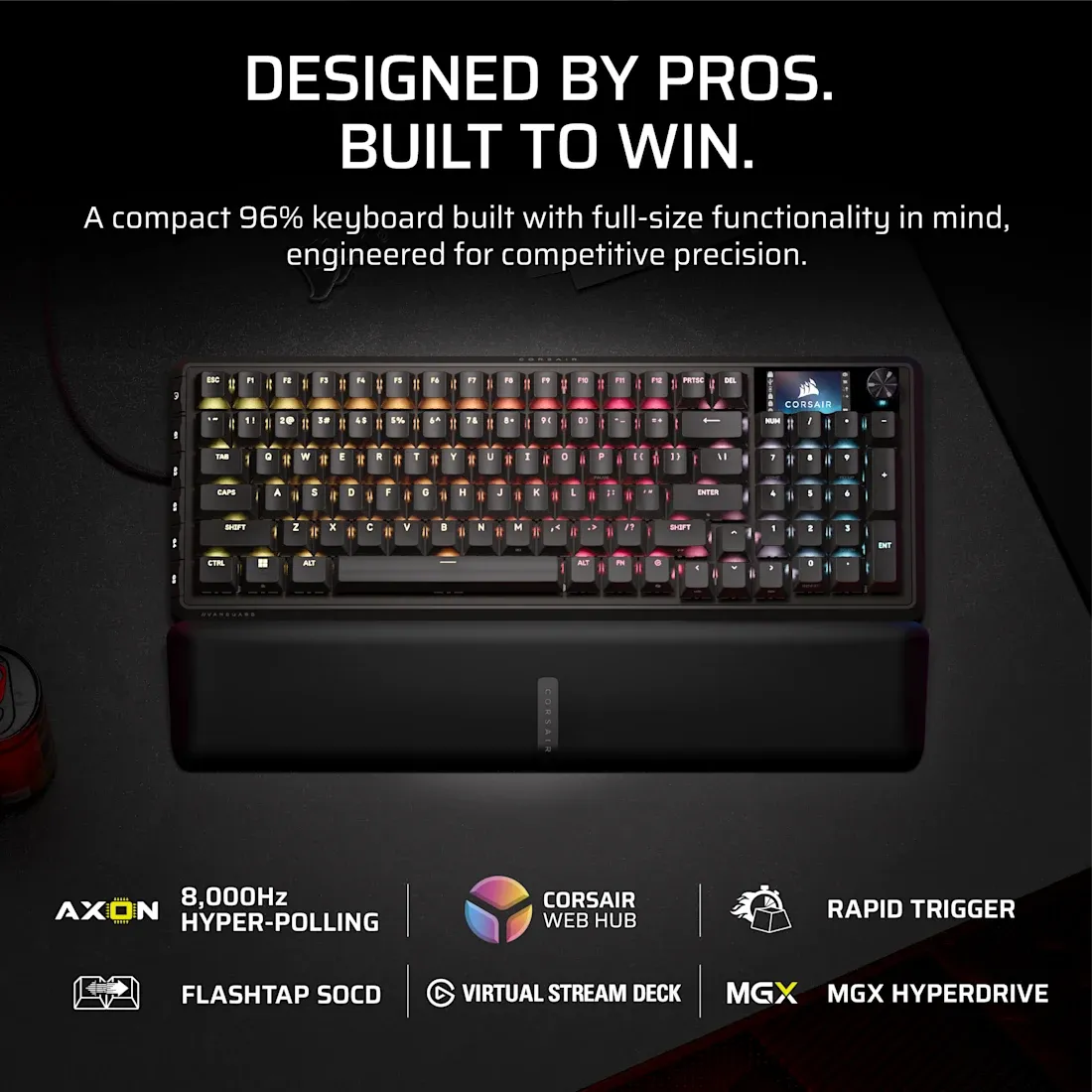 Image 8 for Corsair VANGUARD PRO 96% Hall Effect Gaming Keyboard - MGX Hyperdrive magnetic switches - Black. 