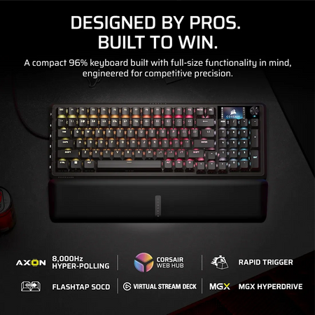 Image 8 for Corsair VANGUARD PRO 96% Hall Effect Gaming Keyboard - MGX Hyperdrive magnetic switches - Black. 