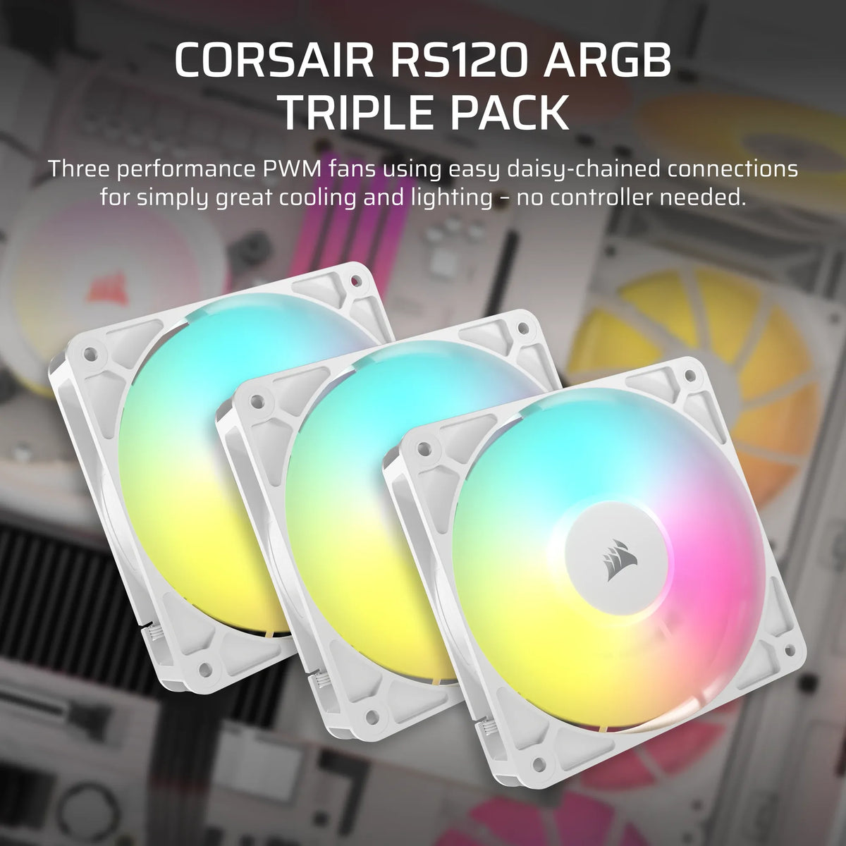 Image 7 for Corsair RS120 ARGB 120mm PWM Fans Triple Pack