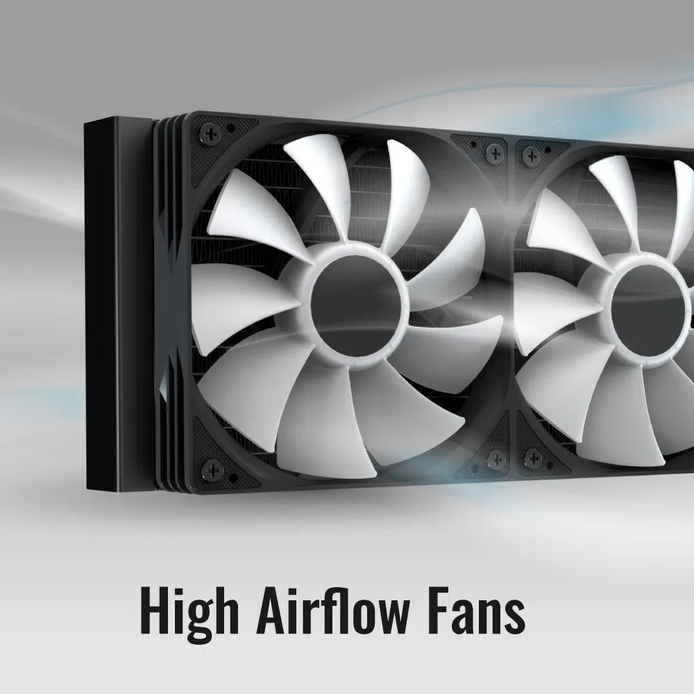 Image 3 for Aerocool Abyss L240 White 240mm ARGB Liquid CPU Cooler with Digital Display - Intel LGA1851/LGA1700, AMD AM4/AM5