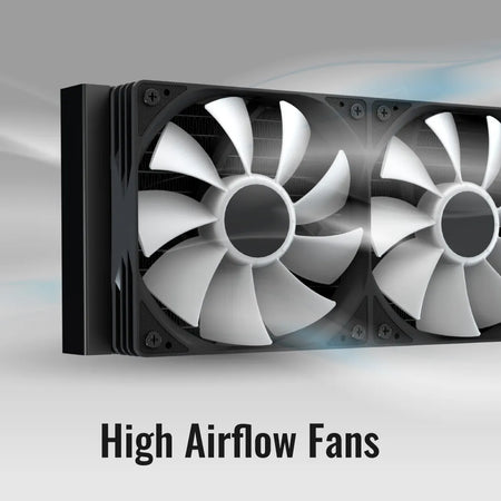 Image 3 for Aerocool Abyss L240 White 240mm ARGB Liquid CPU Cooler with Digital Display - Intel LGA1851/LGA1700, AMD AM4/AM5