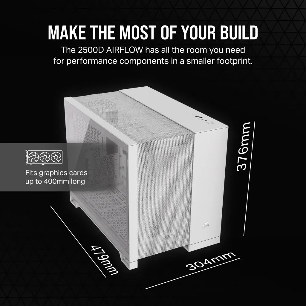 Image 7 for Corsair 2500D Airflow White Mid-Tower PC Case