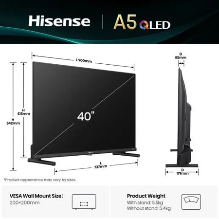 Image 11 for Hisense 40-inch LEDN40A5Q 60Hz Full HD Smart TV
