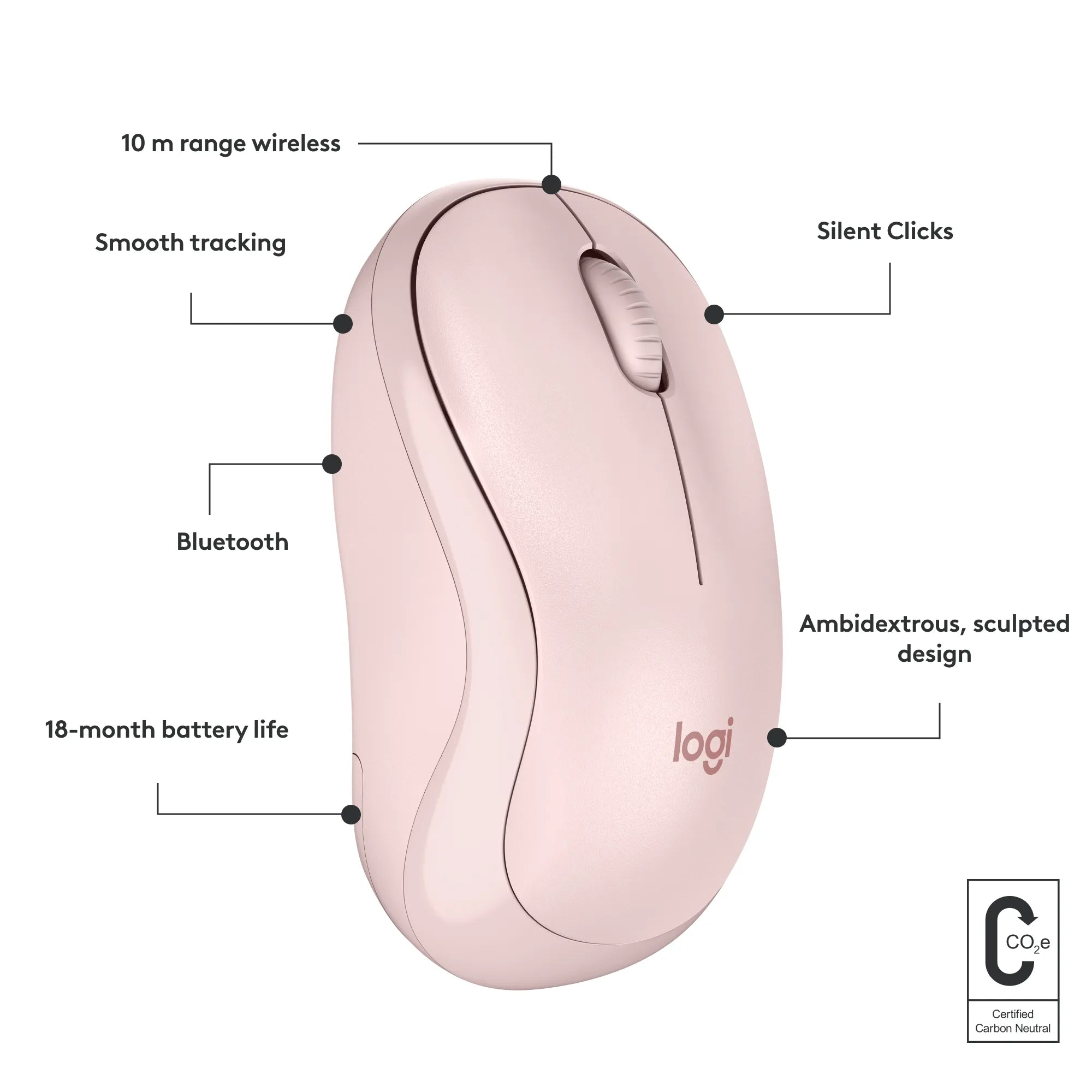 Image 8 for Logitech M240 Silent Rose Bluetooth Mouse