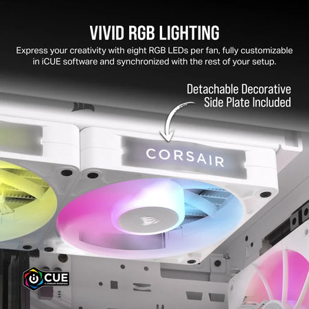 Image 9 for Corsair iCUE LINK RX140 140mm RGB Fan Dual Pack - White