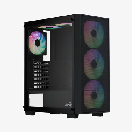 Image 1 for AeroCool B509A Flow Black Mid-Tower ATX Case - 6x 120mm ARGB Fans, 360mm Radiator Support